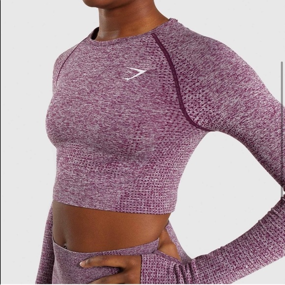 Gymshark Vital Seamless Long Sleeve Crop Top S/M - Picture 2 of 8